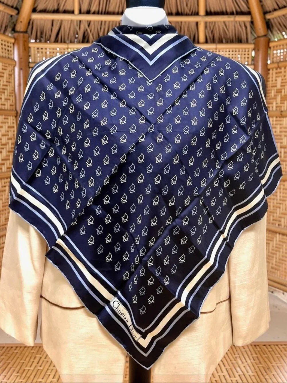 Christian Dior silk Satin  Scarf 26